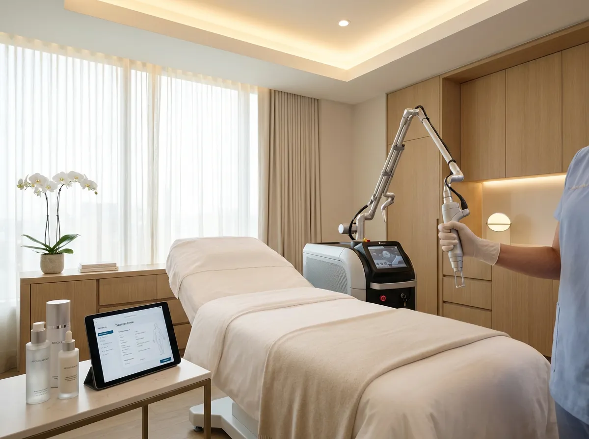 Acne scar laser treatment suite at Gomti Clinic Lucknow